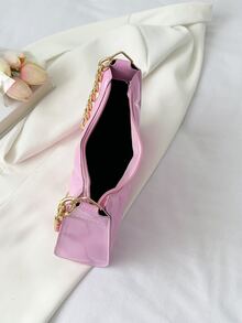 衍縫細節鏈條法棍包