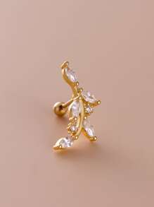 1 Miếng Đinh tán tai Khối Zirconia  Trang trí lá - Vàng - Xem 6