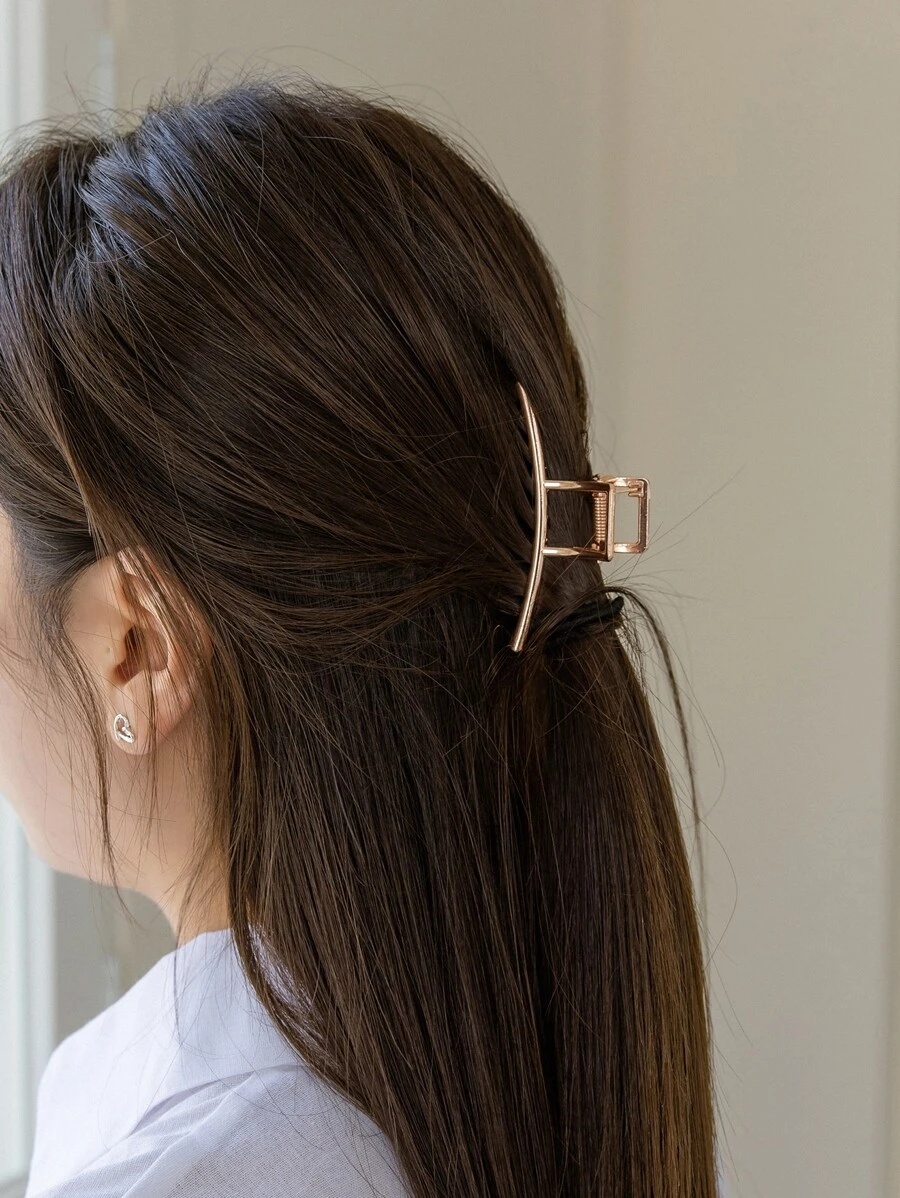 DAZY 實心髮卡，休閒款 - 玫瑰金 - 查看 1