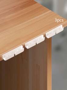 3pcs Power Cord Holder, White ABS Self Adhesive Phone Charging Rack, For Desk Side Storage - White - View 5