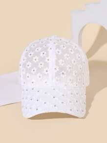 1 Pieza Elegante Gorro De Béisbol Con Diseño Floral Bordado Y Decoraciones De Pedrería Para Mujer, Estilo Bohemio