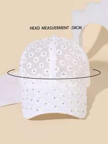 1 Pieza Elegante Gorro De Béisbol Con Diseño Floral Bordado Y Decoraciones De Pedrería Para Mujer, Estilo Bohemio