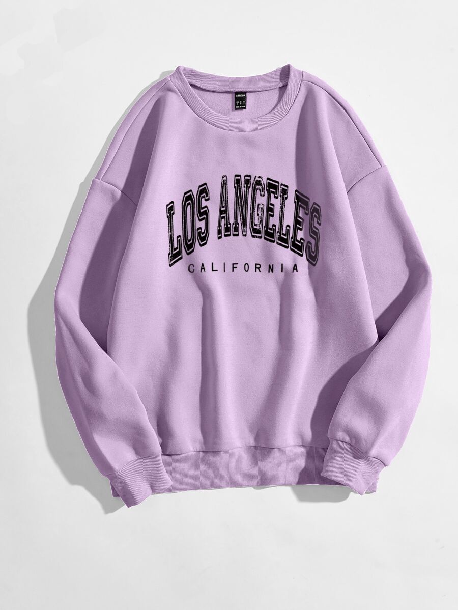 Chiquease Áo nỉ Plus Size Lá thư Giải trí - Màu Lilac Tím - Xem 1