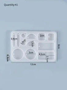 41入組耳環吊墜DIY矽膠模具 - 白色 - 查看 4