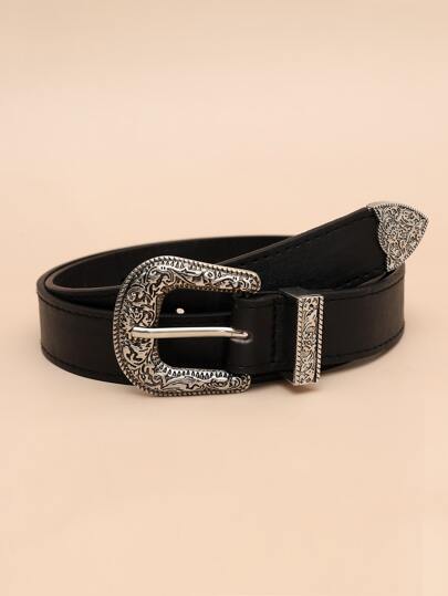 1pc Kids Kids Floral Engraved Detail Fashion Style Belt
