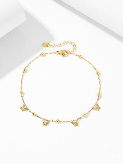 珠子裝飾蝴蝶墜飾腳錬