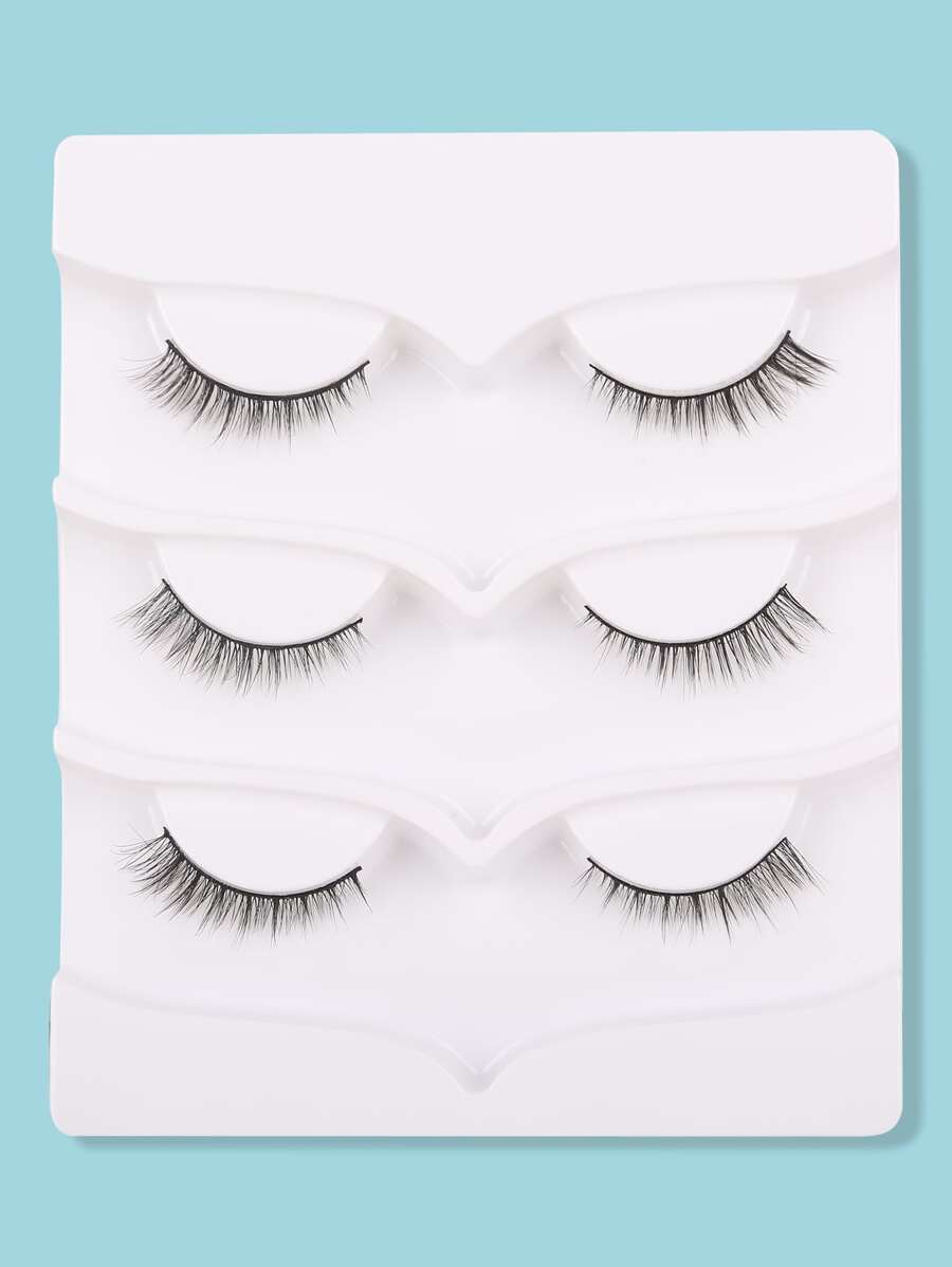 3對貓眼假睫毛 - 黑色 - 查看 1