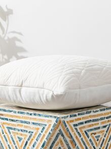 1pc Vỏ đệm màu rắn không có chất làm đầy - Màu be - Xem 2