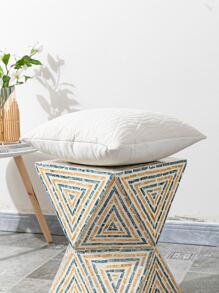 1pc Vỏ đệm màu rắn không có chất làm đầy - Màu be - Xem 3