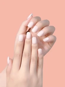 480 piezas Uñas postizas ovaladas corto - Blanco - Ver 2