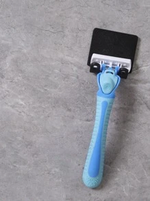 2pcs Bathroom Plastic Razor Holder, Storage Hook, Wall Men Shaving Shaver Shelf, Punch Free Razor Rack, Accessories Organization - Black - View 4