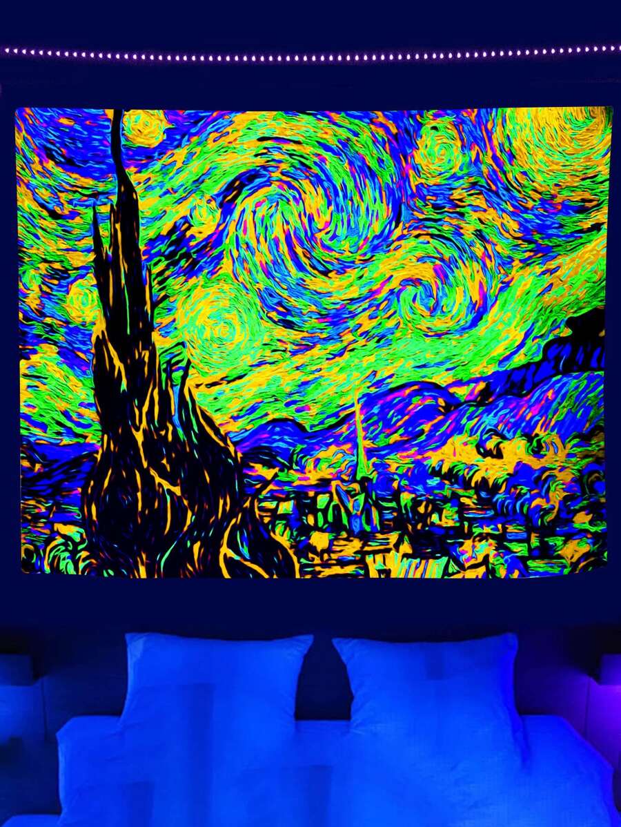 Tấm thảm họa tiết sơn dầu phát sáng trong bóng tối