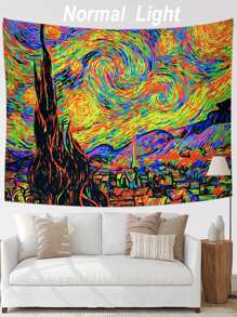 Tấm thảm họa tiết sơn dầu phát sáng trong bóng tối - Nhiều màu - Xem 4