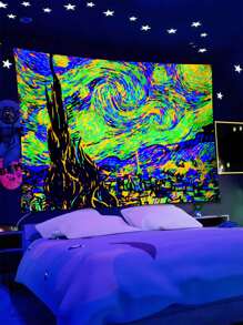 Tấm thảm họa tiết sơn dầu phát sáng trong bóng tối - Nhiều màu - Xem 6