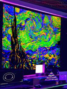 Tấm thảm họa tiết sơn dầu phát sáng trong bóng tối - Nhiều màu - Xem 7