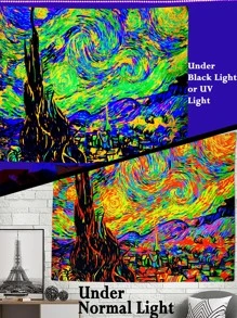 Tấm thảm họa tiết sơn dầu phát sáng trong bóng tối - Nhiều màu - Xem 9