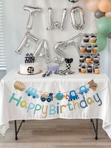 2pcs Birthday Party Car Pattern Pull Flag - Multicolor - View 4