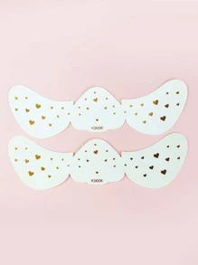 2sheets Heart Print Freckle Tattoo Sticker - Gold - View 2