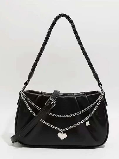 心和鏈條裝飾雲朵包