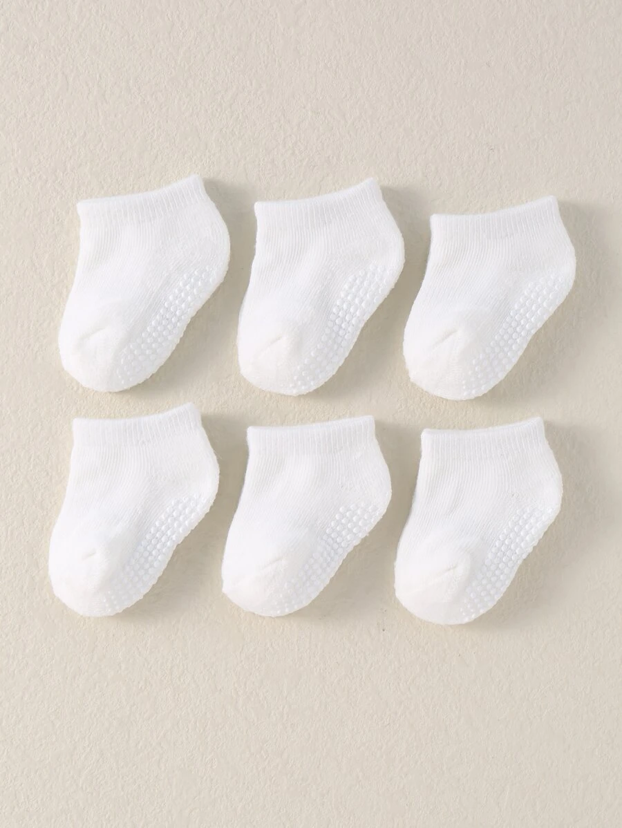 6 đôi tất đồng màu cho bé - trắng - Xem 1