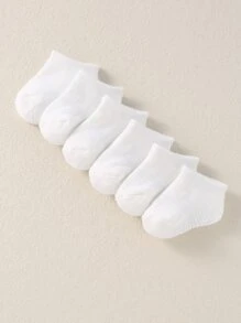 6 đôi tất đồng màu cho bé - trắng - Xem 2