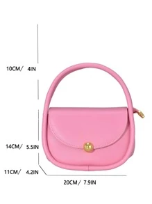 Túi đeo chéo Nữ màu trơn Có thể điều chỉnh được Tay cầm Top Đúng mốt - Hồng - Xem 6