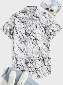 Manfinity Men Marble Print Shirt - Multicolor - View 6