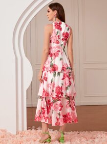 Modelyn Đầm phân lớp Hoa Thanh lịch - Hồng - Xem 2