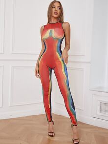 Cut And Sew Unitard Jumpsuit