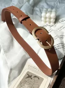 DAZY Stitch Detail Buckle Belt - Camel - View 3