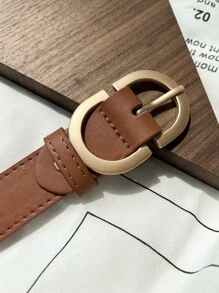 DAZY Stitch Detail Buckle Belt - Camel - View 9