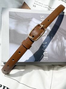 DAZY 方形扣皮帶 - 棕色 - 查看 10