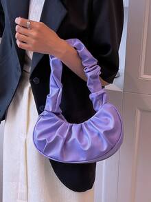 Minimalist Ruched Bag - Purple - View 2