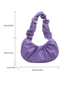 Minimalist Ruched Bag - Purple - View 3