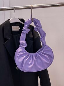Minimalist Ruched Bag - Purple - View 4