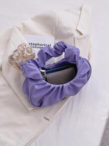Minimalist Ruched Bag - Purple - View 6