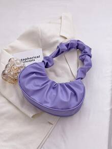Minimalist Ruched Bag - Purple - View 7