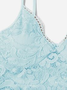 Chiquease 蕾絲吊帶上衣和長褲 - 淺藍色 - 查看 6