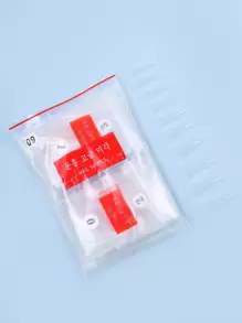 Mejora tu apariencia con una bolsa de 500 piezas de uñas postizas extendidas de resina de punta larga transparente para mujeres y niñas - transparente - Ver 1