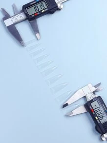 Mejora tu apariencia con una bolsa de 500 piezas de uñas postizas extendidas de resina de punta larga transparente para mujeres y niñas - transparente - Ver 4