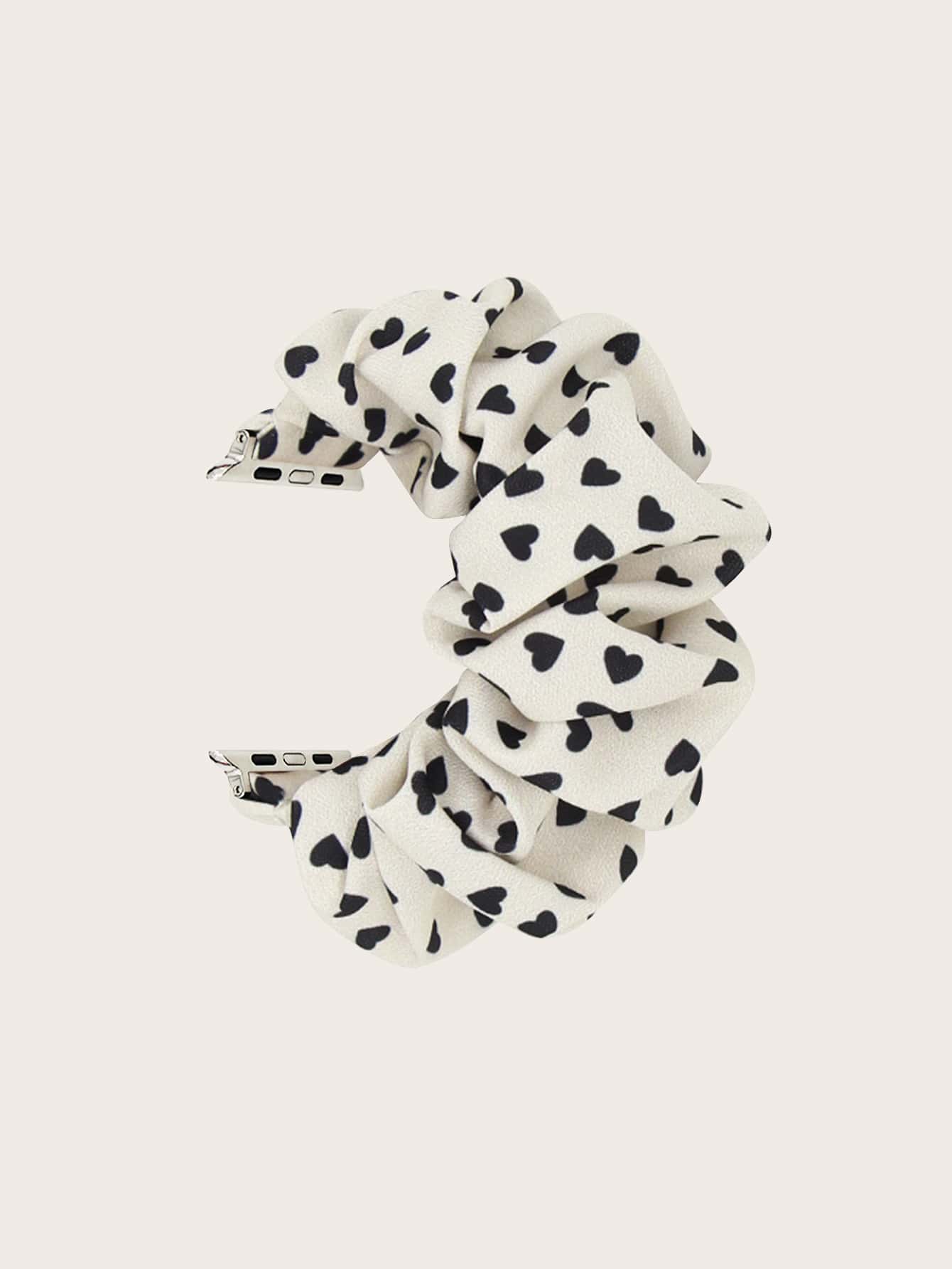 Heart Print Scrunchie Design Watchband Compatible With Apple Watch - Multicolor - View 1