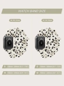 Heart Print Scrunchie Design Watchband Compatible With Apple Watch - Multicolor - View 3