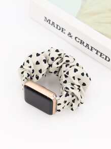 Heart Print Scrunchie Design Watchband Compatible With Apple Watch - Multicolor - View 4