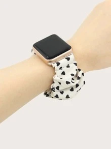 Heart Print Scrunchie Design Watchband Compatible With Apple Watch - Multicolor - View 5