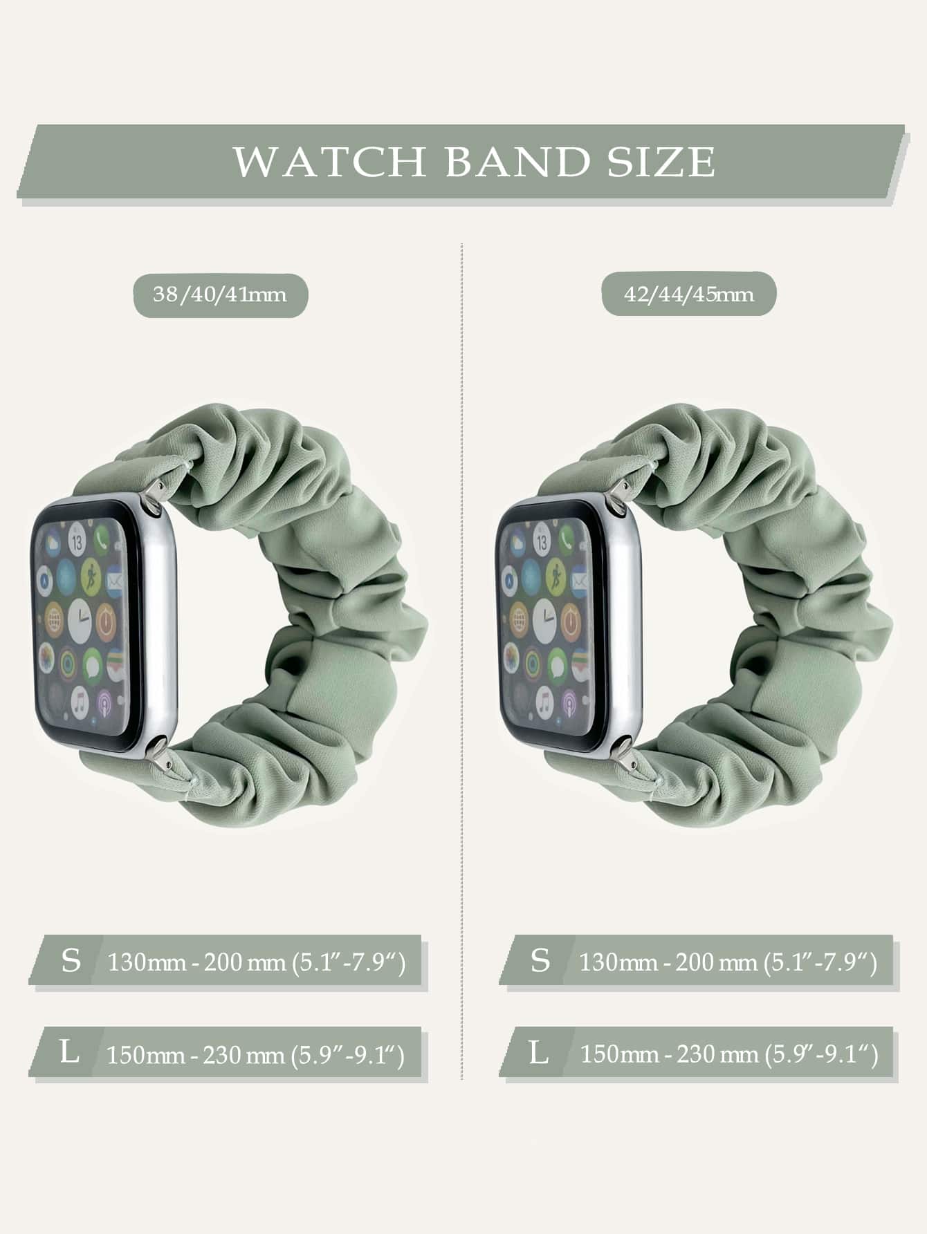 1pc Solid Scrunchie Design Apple Watch Band Apple Watch Strap Band Apple Watch Band Apple Watch Strap Strapband,Apple Watch Band Apple Watch Strap Band Apple Watch Band Apple Watch Strap Strap Band 49/45/44/42/41/40/38mm, Compatible With Apple Watch Band Apple Watch Strap Band Apple Watch Band Apple Watch Strap Strap Ultra/SE 8/7/6/5/4/3/2/1 - Mint Green - View 6