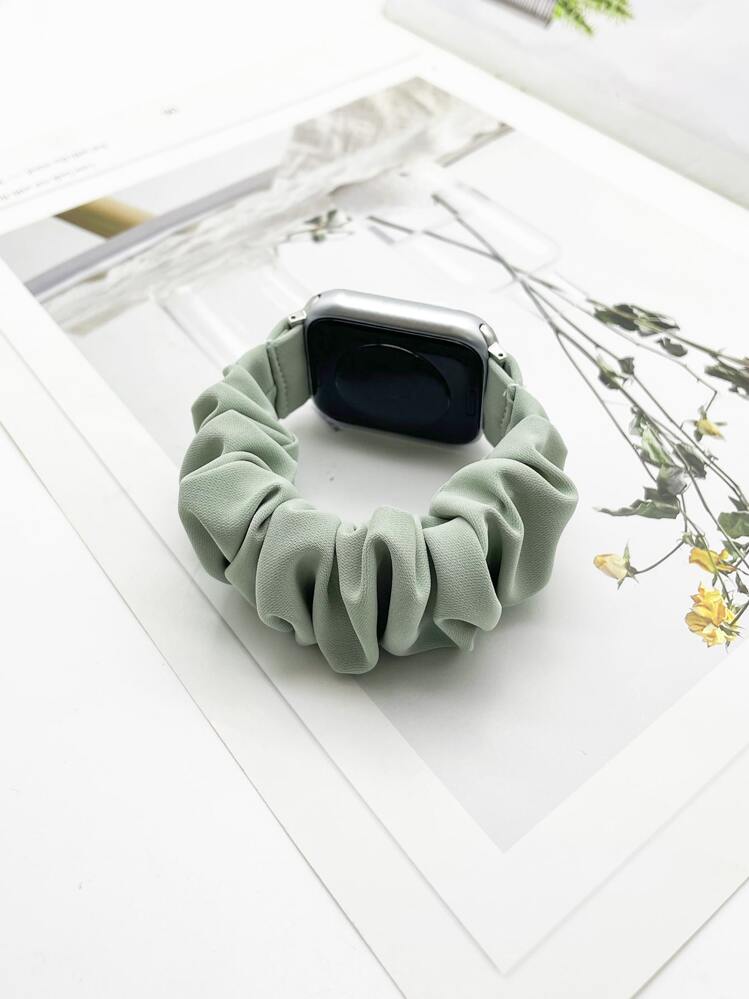 1pc Solid Scrunchie Design Apple Watch Band Apple Watch Strap Band Apple Watch Band Apple Watch Strap Strapband,Apple Watch Band Apple Watch Strap Band Apple Watch Band Apple Watch Strap Strap Band 49/45/44/42/41/40/38mm, Compatible With Apple Watch Band Apple Watch Strap Band Apple Watch Band Apple Watch Strap Strap Ultra/SE 8/7/6/5/4/3/2/1 - Mint Green - View 7