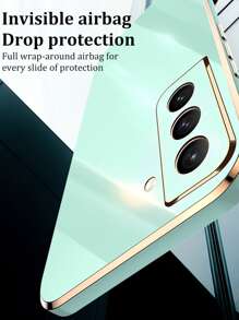 Green 1pc TPU Shockproof Solid Color 3D Electroplating Phone Case Compatible With IPhone 15 Pro Max, 16 Pro Max, And Galaxy S23 Ultra, Galaxy S24 Ultra Waterproof Anti-Fall Scratch Resistant - Mint Green - View 7