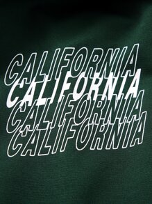 SHEIN Boys Letter Graphic Pullover & Joggers Without Jacket - Dark Green - View 6