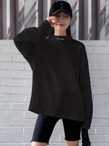 DAZY Áo thun nữ Lá thư Giải trí - màu đen - Xem 4