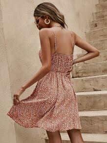 SHEIN VCAY 小碎花吊帶連衣裙 - 彩色 - 查看 4